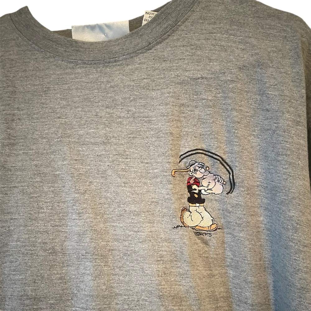 Vntg Studio Grafix Popeye The Sailor Embroidered Stitched T-Shirt Men's Size L